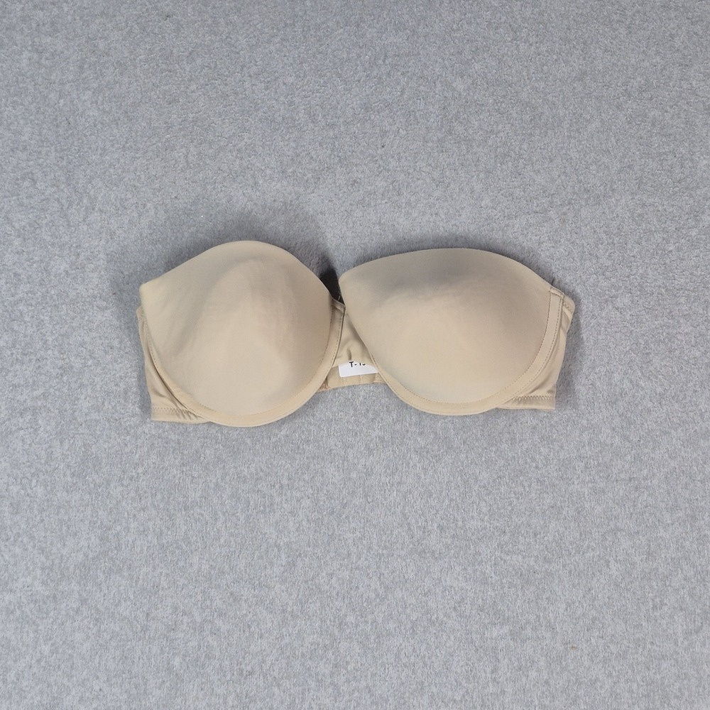 Victoria's Secret Women Bra 36D Beige T Shirt Underwired Strapless READ